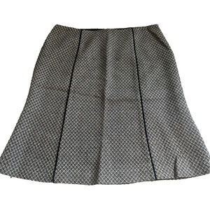 Norton McNaughton Skirt Size 10 Black White Lined A Line Flare Career Zip Womens